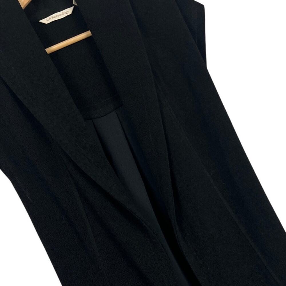 SOFT SURROUNDINGS Women's PXS Black Mesa Open Front Draped Button Detail Vest